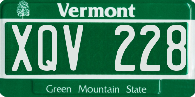 VT license plate XQV228