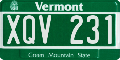 VT license plate XQV231