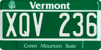 VT license plate XQV236