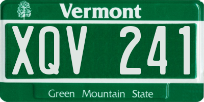 VT license plate XQV241