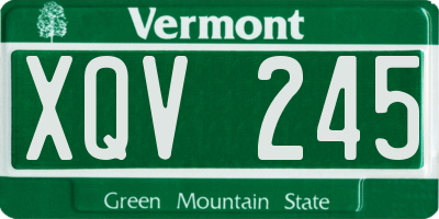 VT license plate XQV245