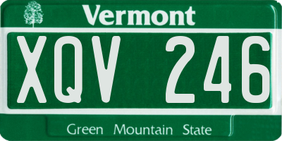VT license plate XQV246
