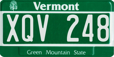 VT license plate XQV248