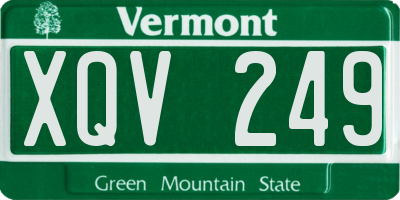 VT license plate XQV249