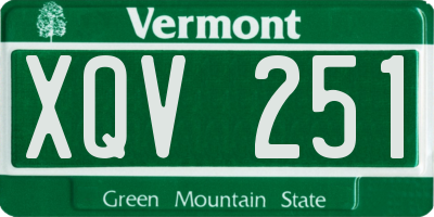 VT license plate XQV251