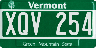 VT license plate XQV254