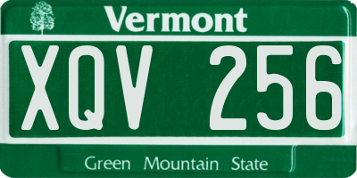 VT license plate XQV256