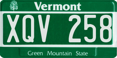 VT license plate XQV258