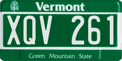 VT license plate XQV261