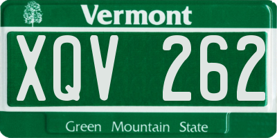 VT license plate XQV262