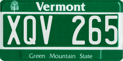 VT license plate XQV265