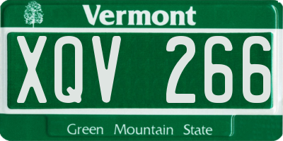 VT license plate XQV266