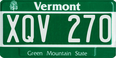 VT license plate XQV270