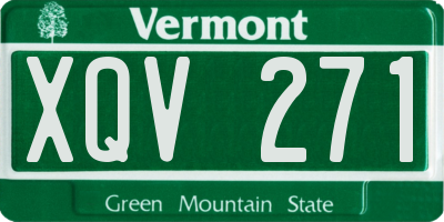 VT license plate XQV271