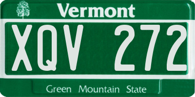 VT license plate XQV272