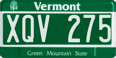 VT license plate XQV275