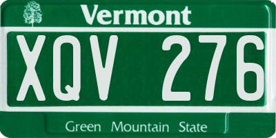 VT license plate XQV276