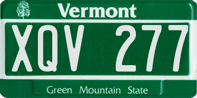 VT license plate XQV277