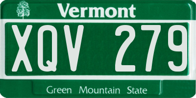 VT license plate XQV279