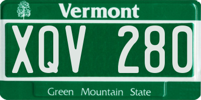 VT license plate XQV280