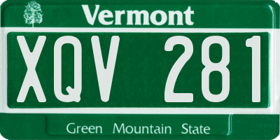 VT license plate XQV281