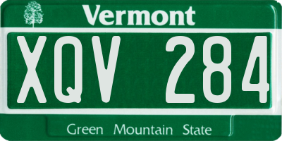 VT license plate XQV284