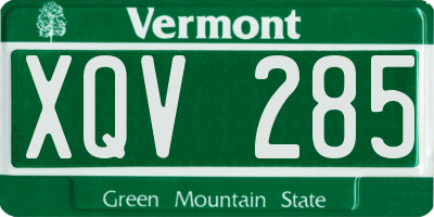 VT license plate XQV285