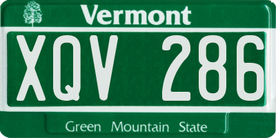 VT license plate XQV286