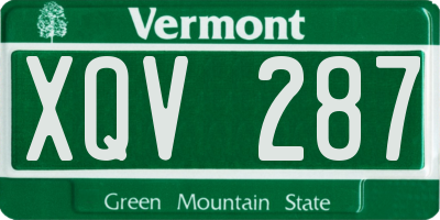 VT license plate XQV287
