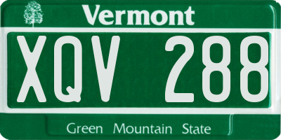 VT license plate XQV288