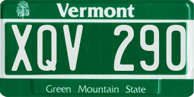 VT license plate XQV290