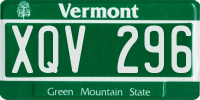 VT license plate XQV296