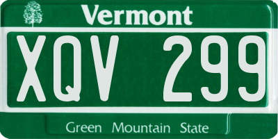 VT license plate XQV299