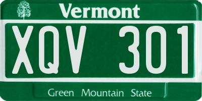 VT license plate XQV301