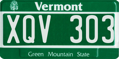 VT license plate XQV303