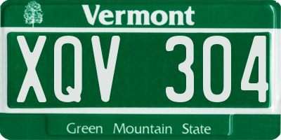 VT license plate XQV304