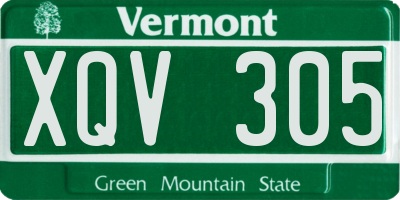 VT license plate XQV305