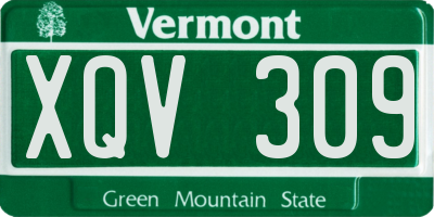 VT license plate XQV309