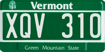 VT license plate XQV310
