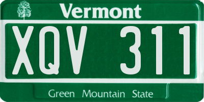 VT license plate XQV311