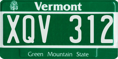 VT license plate XQV312