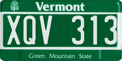 VT license plate XQV313