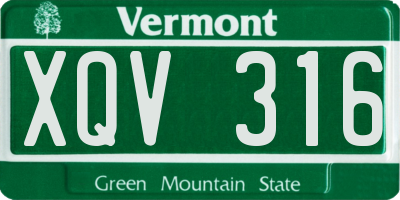 VT license plate XQV316