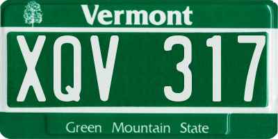 VT license plate XQV317