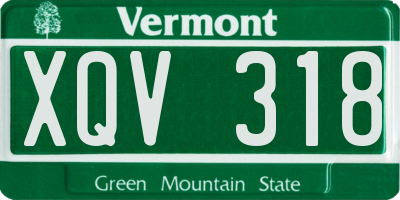 VT license plate XQV318