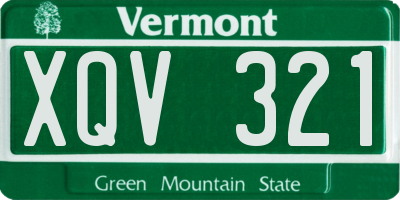 VT license plate XQV321