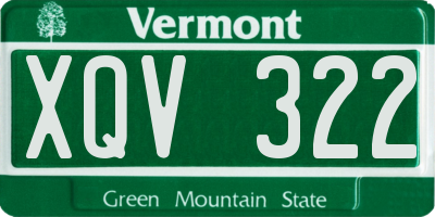 VT license plate XQV322