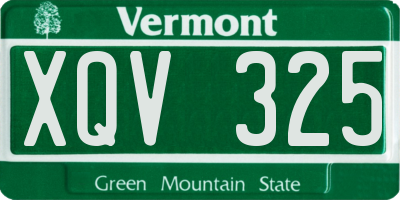 VT license plate XQV325