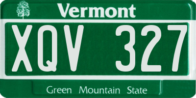 VT license plate XQV327
