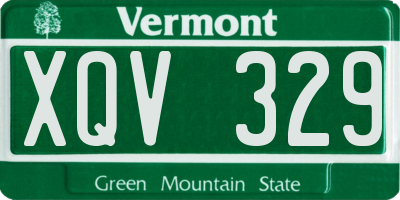 VT license plate XQV329